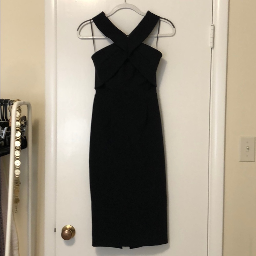 $295 Nicholas black cut out back dress UK8